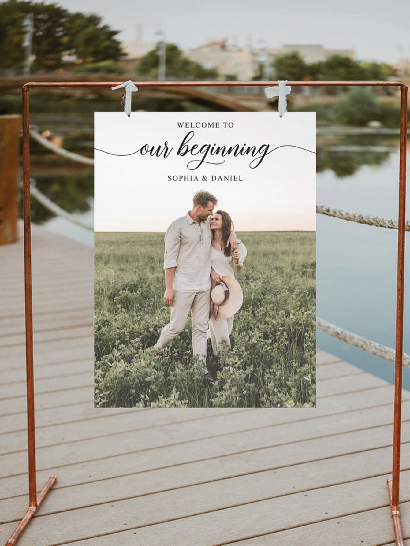 PVC wedding sign with customizable photo